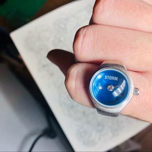 🧊Storm Vintage Blue Urbanite Watch Ring